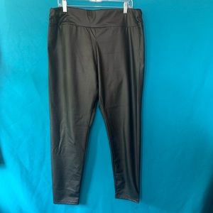❤️ SHEIN Plus Elastic Waist Leather Look Leggings 2XL